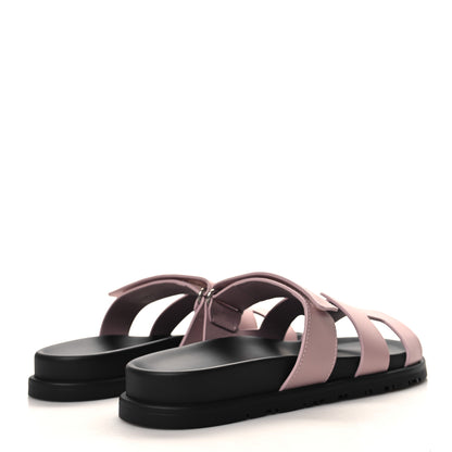 Hermes Calfskin Womens Chypre Sandals 38 Rose Cannon 4 of 9