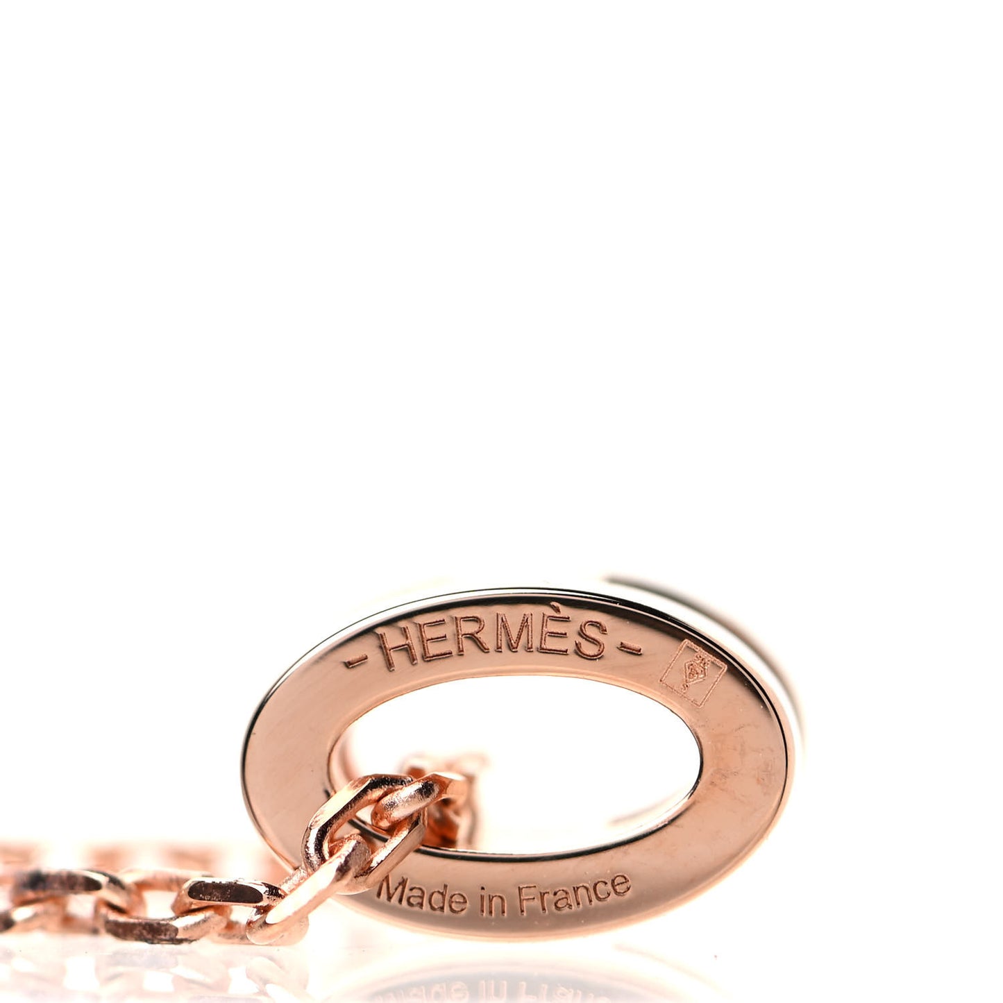 Lacquered Rose Gold Mini Pop H Pendant Necklace White