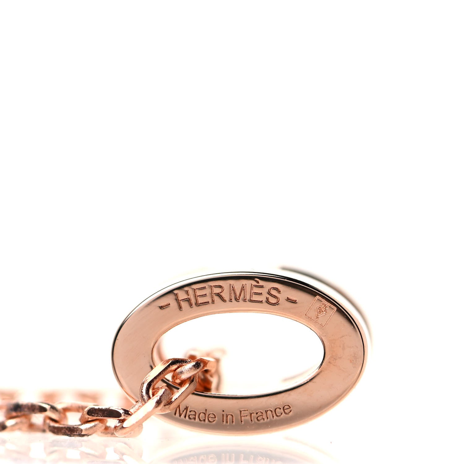 Hermes Lacquered Rose Gold Mini Pop H Pendant Necklace White 4 of 4