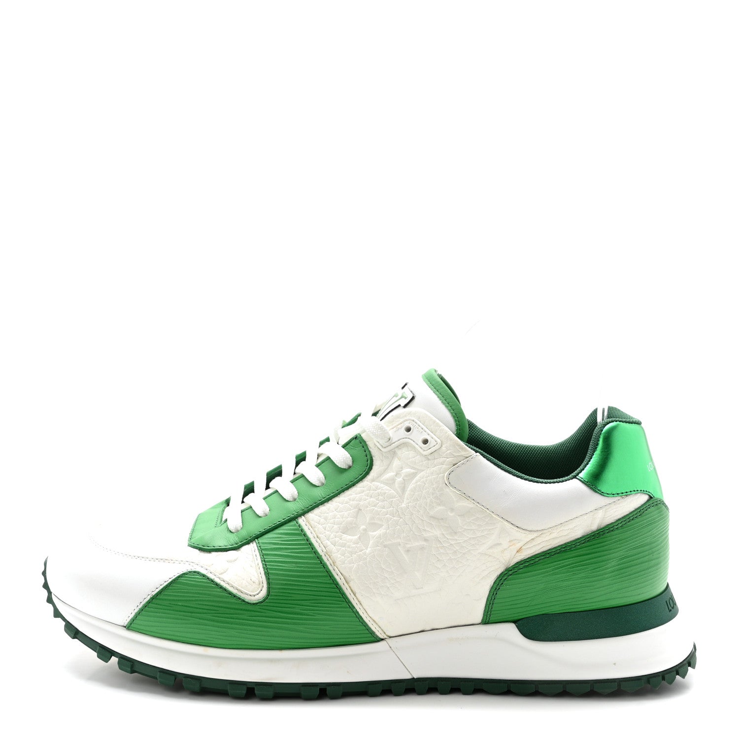 Louis Vuitton Calfskin Empreinte Mens Run Away Sneakers 8 White Green 1 of 9
