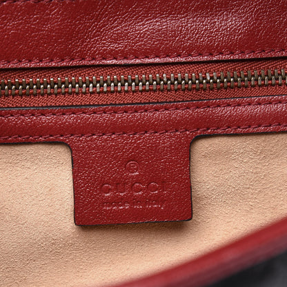 Gucci Vintage Effect Calfskin Matelasse Diagonal Small Torchon GG Marmont Shoulder Bag Black Romantic Cherry 8 of 11