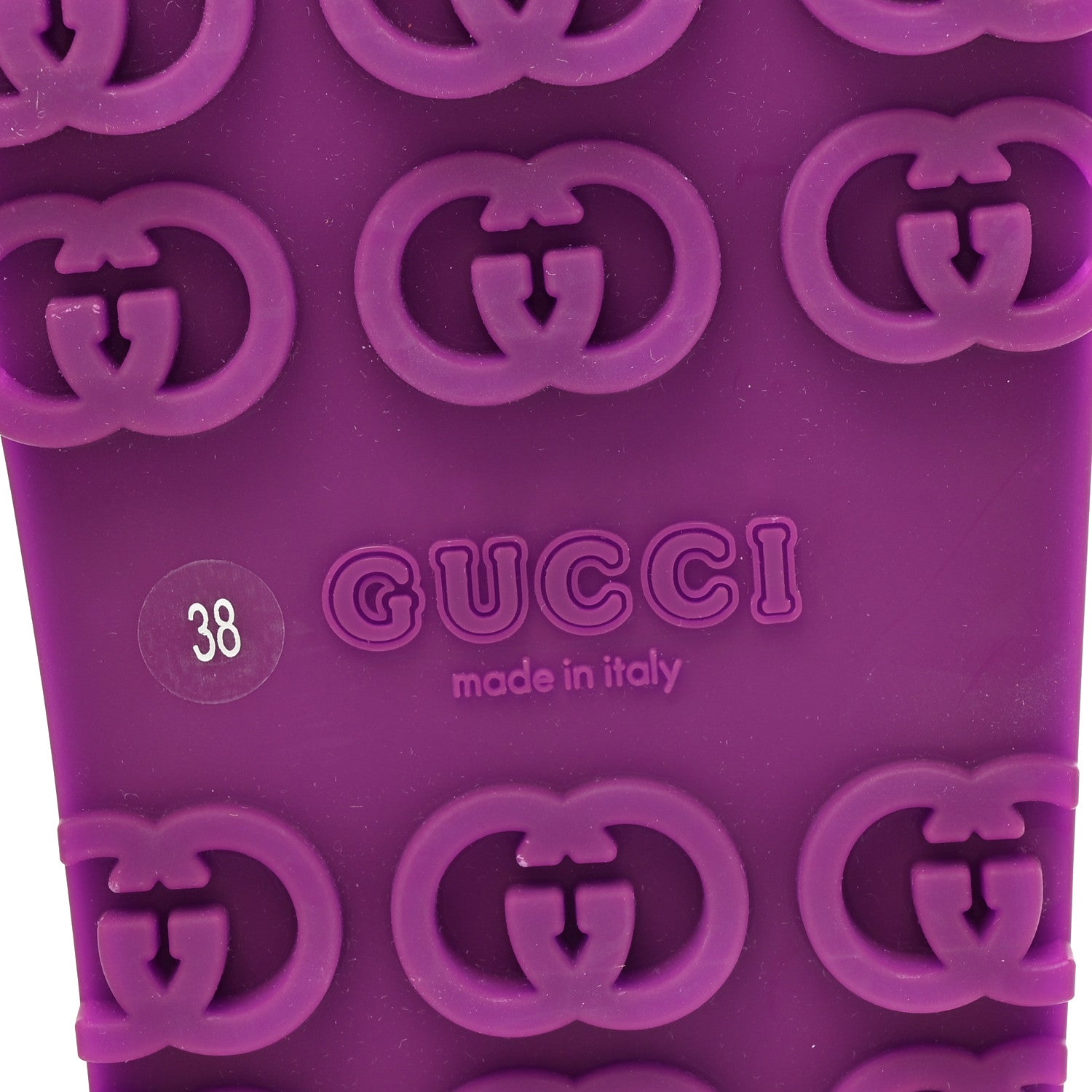 Gucci Soft Rubber Womens Interlocking G Platform 42mm Slide