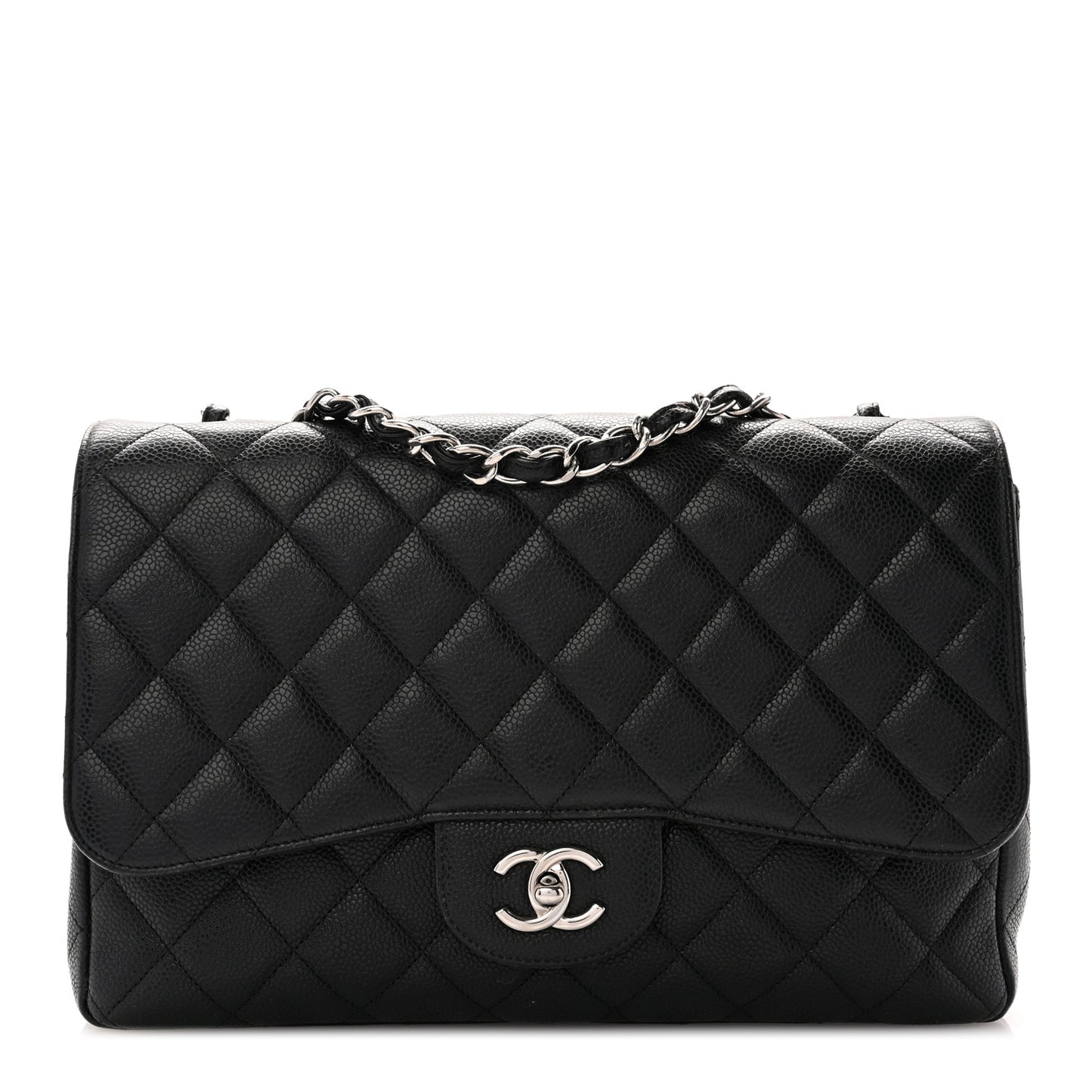 Caviar Quilted Jumbo Single Flap Black