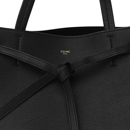 Celine Soft Grained Calfskin Small Belt Cabas Phantom Black 7 of 9