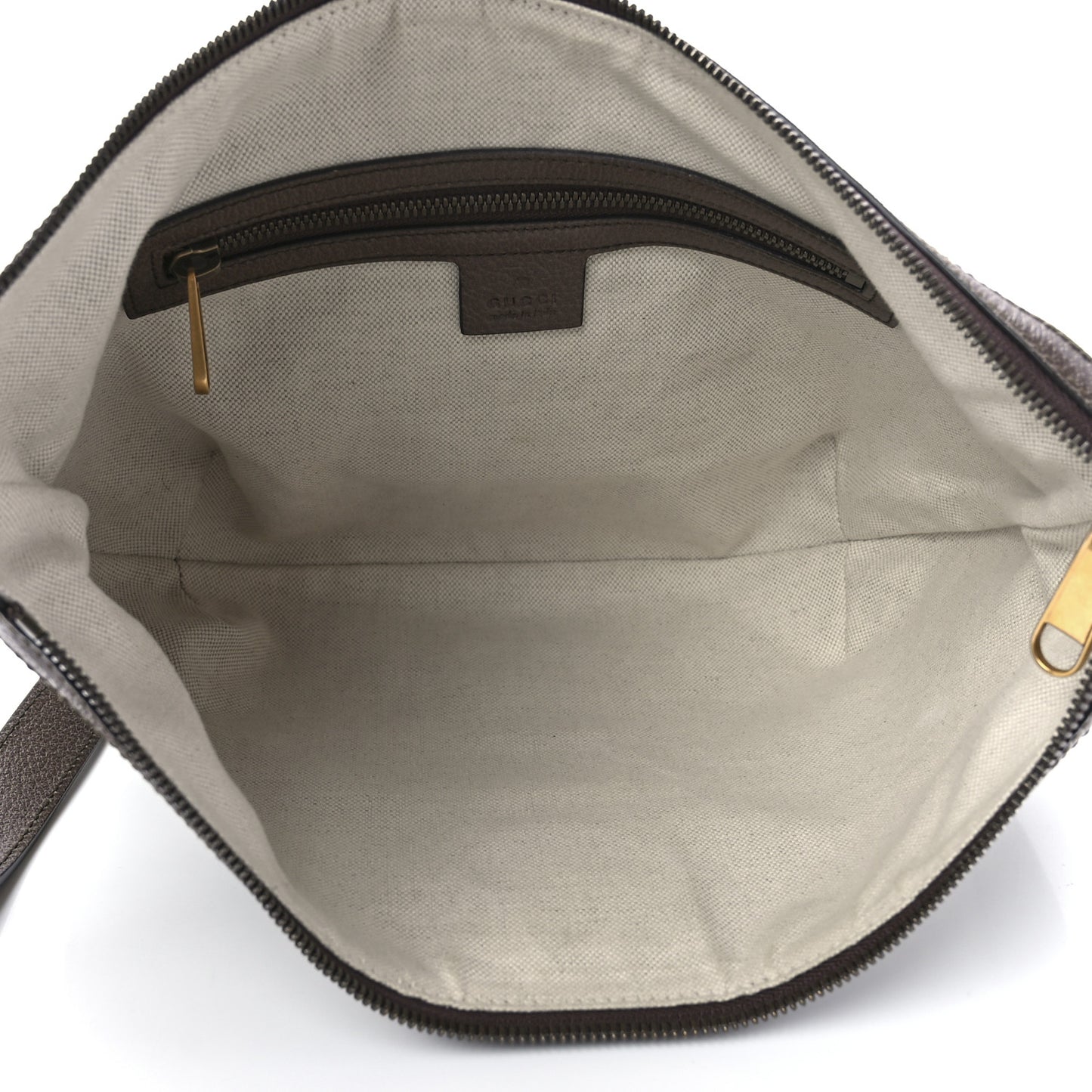 GG Supreme Monogram Web Small Ophidia Half Moon Hobo Brown