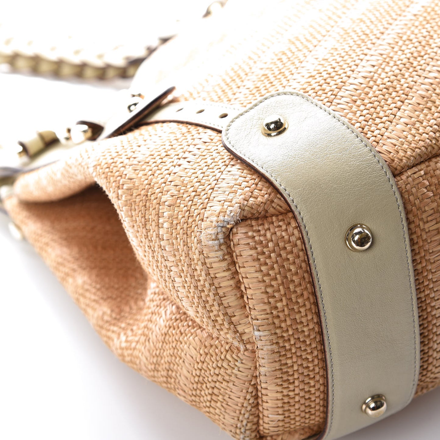 Straw Medium Pelham Shoulder Bag Off White