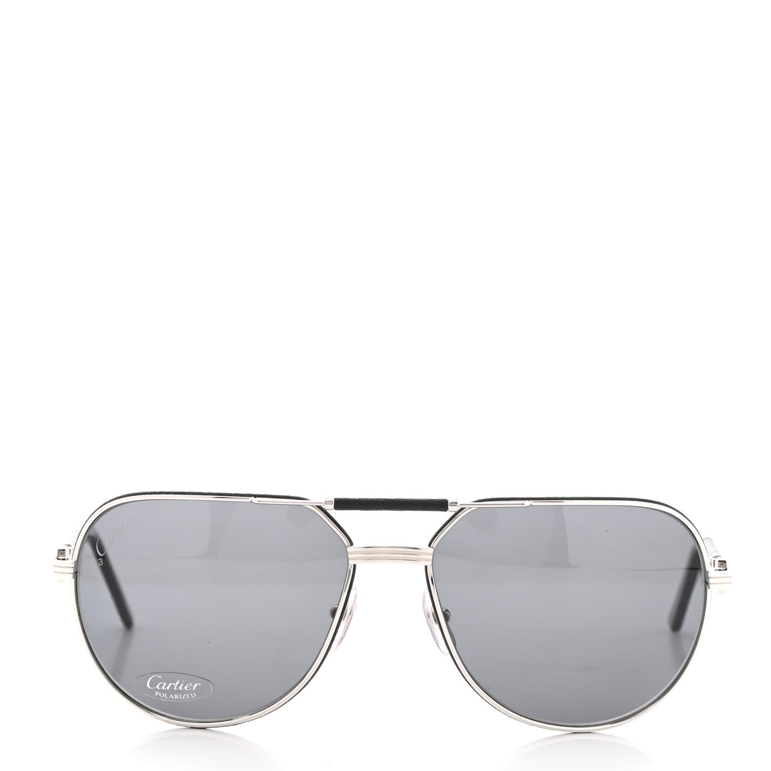 Cartier Panthere De Cartier Aviator Sunglasses Silver 2 of 9