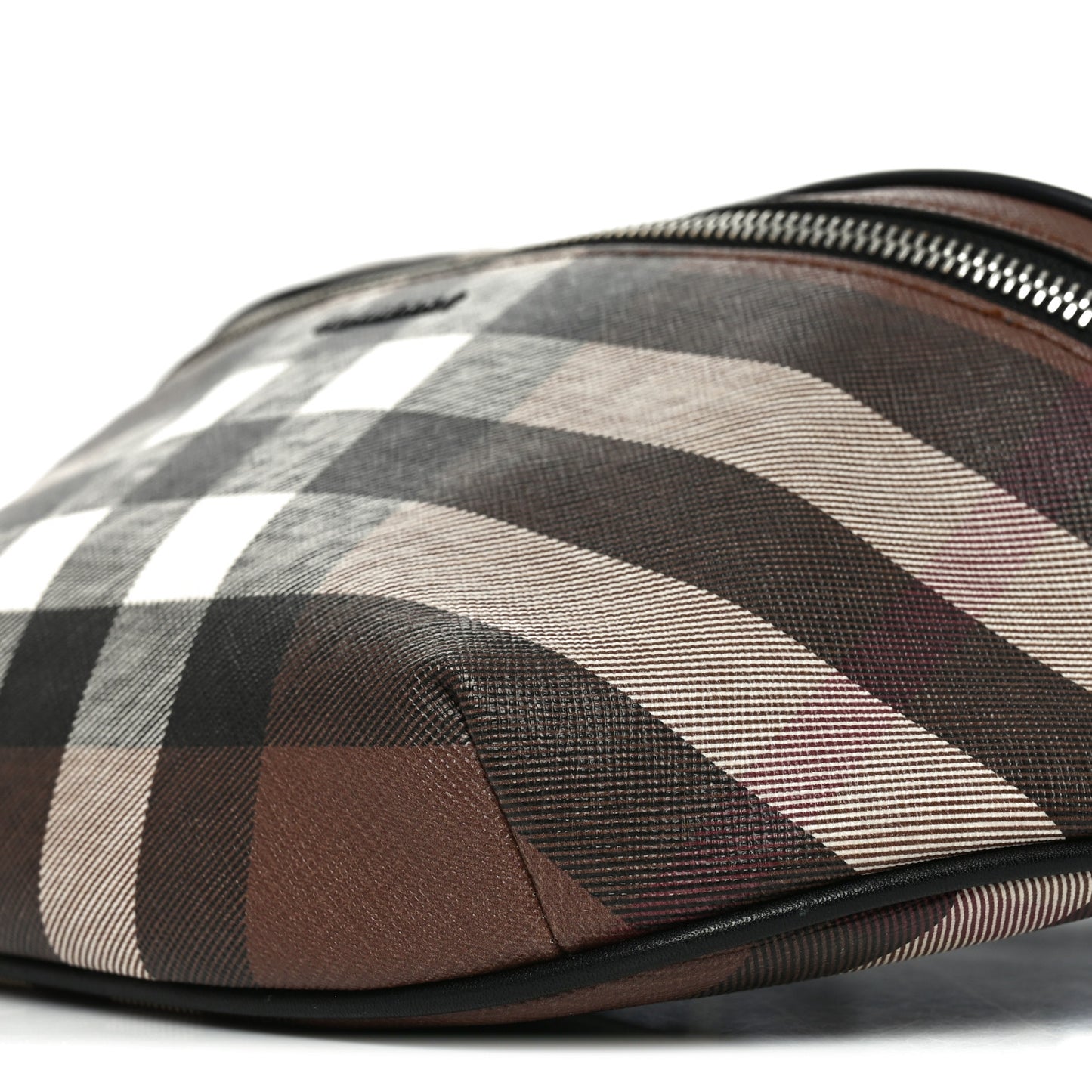 E-canvas Check Bum Bag Dark Birch Brown