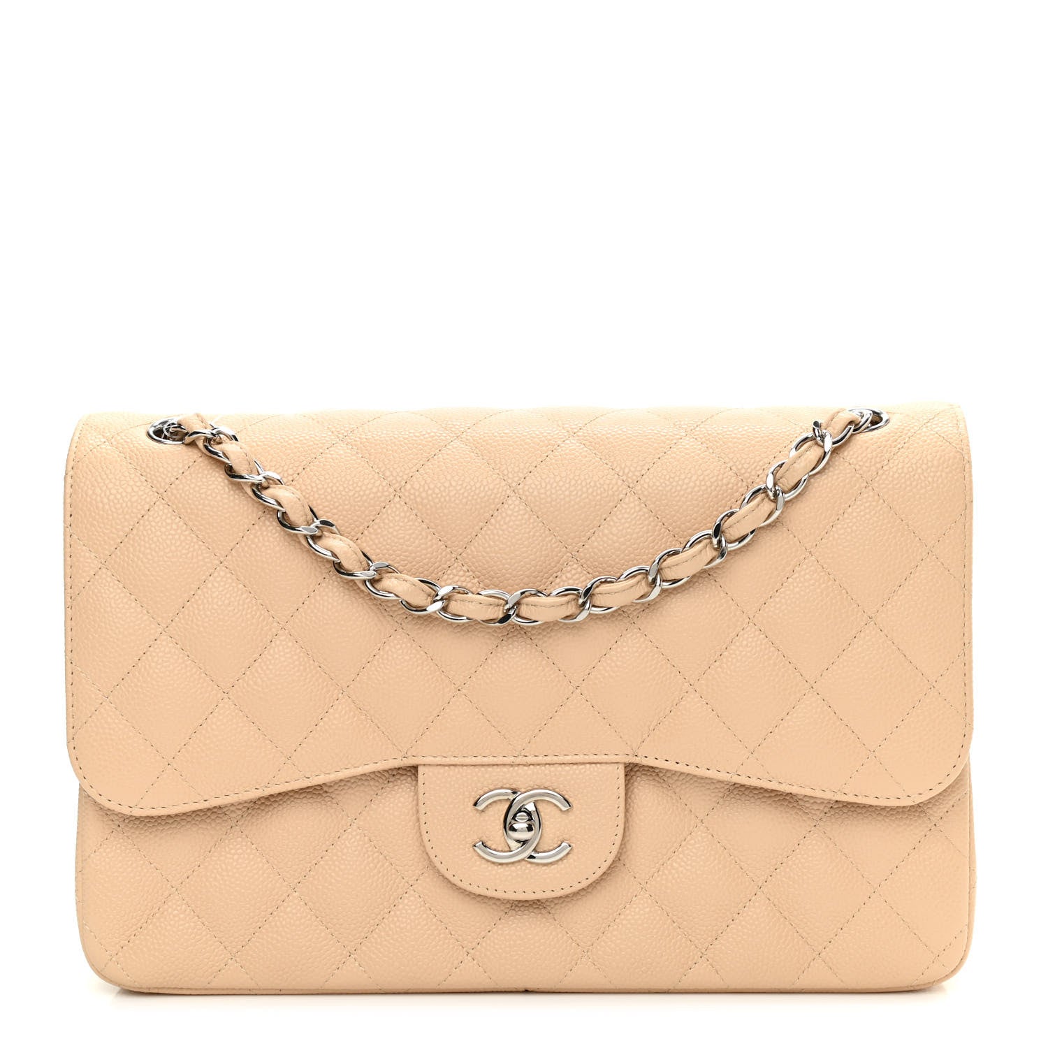 Chanel Caviar Quilted Jumbo Double Flap Beige Clair 1 of 9