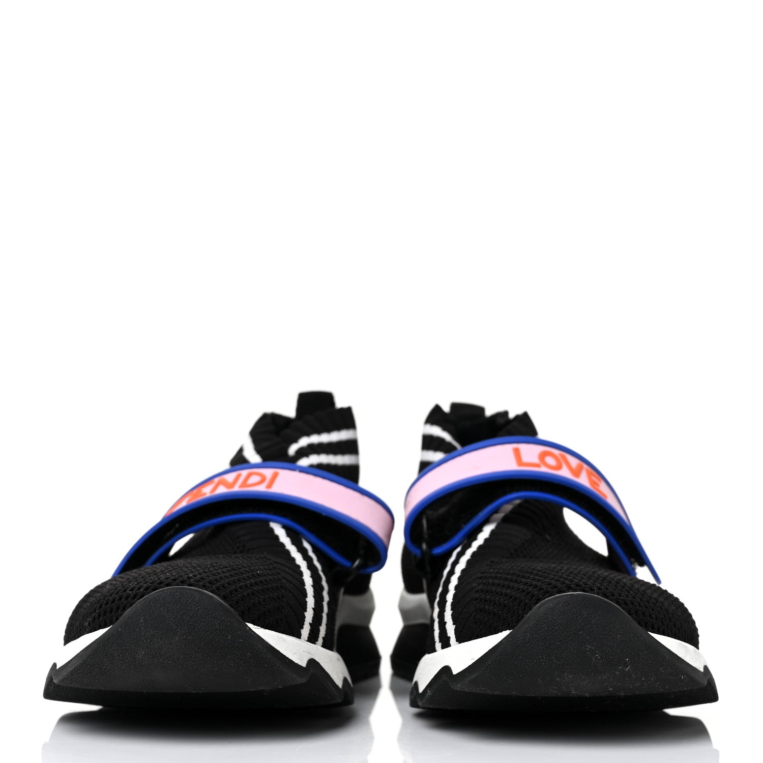 Fendi Stretch Yarn Stiff Band Rockoko Sneakers 36.5 Black 2 of 7