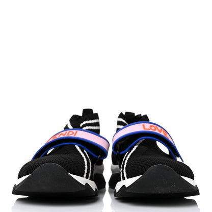Fendi Stretch Yarn Stiff Band Rockoko Sneakers 36.5 Black 2 of 7