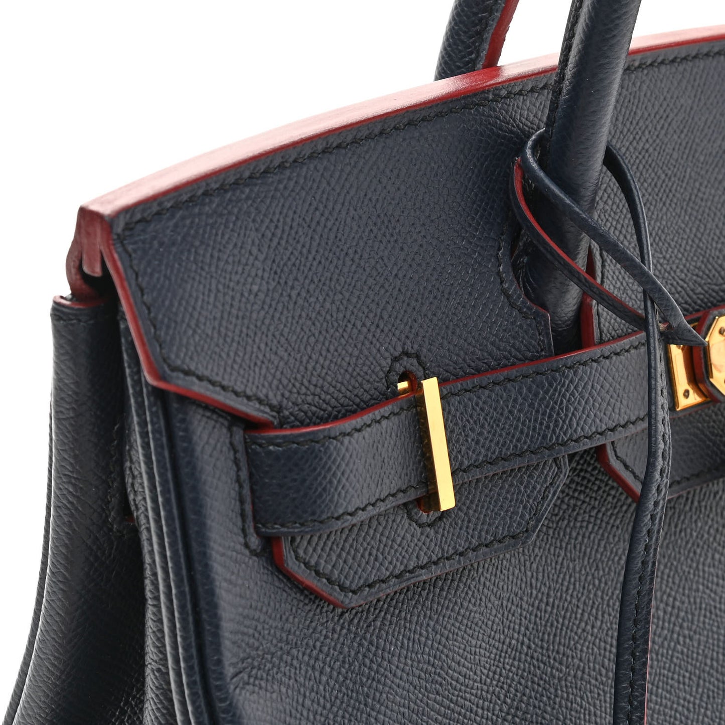 Epsom Contour Birkin 30 Bleu Indigo Rouge H