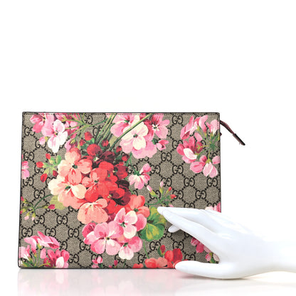 Gucci GG Supreme Monogram Blooms Large Cosmetic Case Beige Multicolor Dry Rose 2 of 9