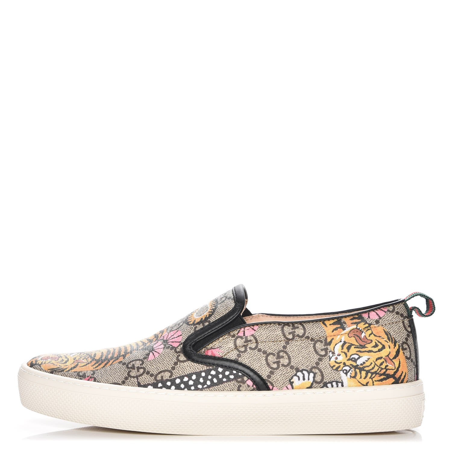 Gucci GG Supreme Monogram Bengal Womens Dublin Slip On Sneakers 38 Beige Pink 1 of 9