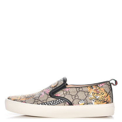 Gucci GG Supreme Monogram Bengal Womens Dublin Slip On Sneakers 38 Beige Pink 1 of 9