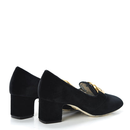 Gucci Softy Velvet GG Victoire 55mm Loafer Pumps 36.5 Black 4 of 8