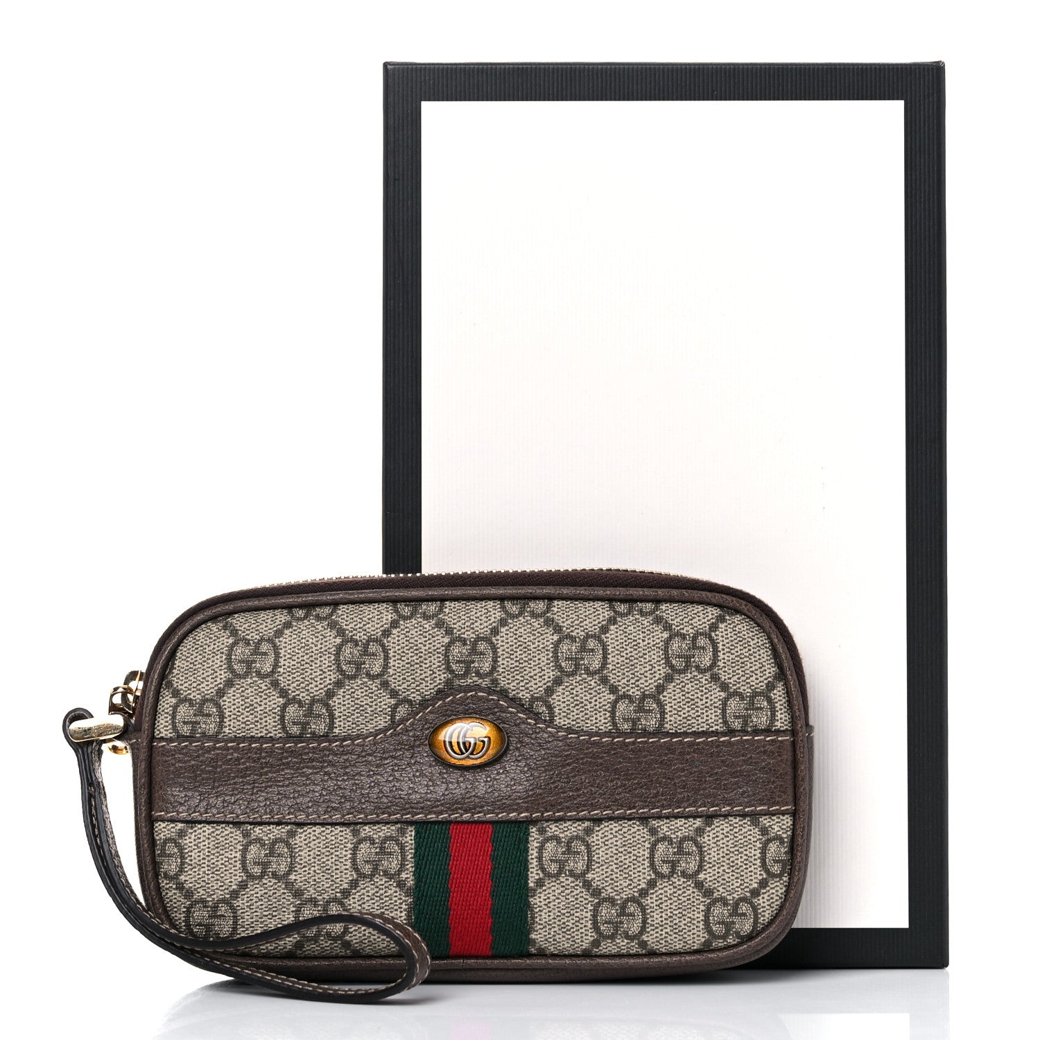 Gucci GG Supreme Monogram Ophidia Phone Case Wristlet Brown 13 of 13