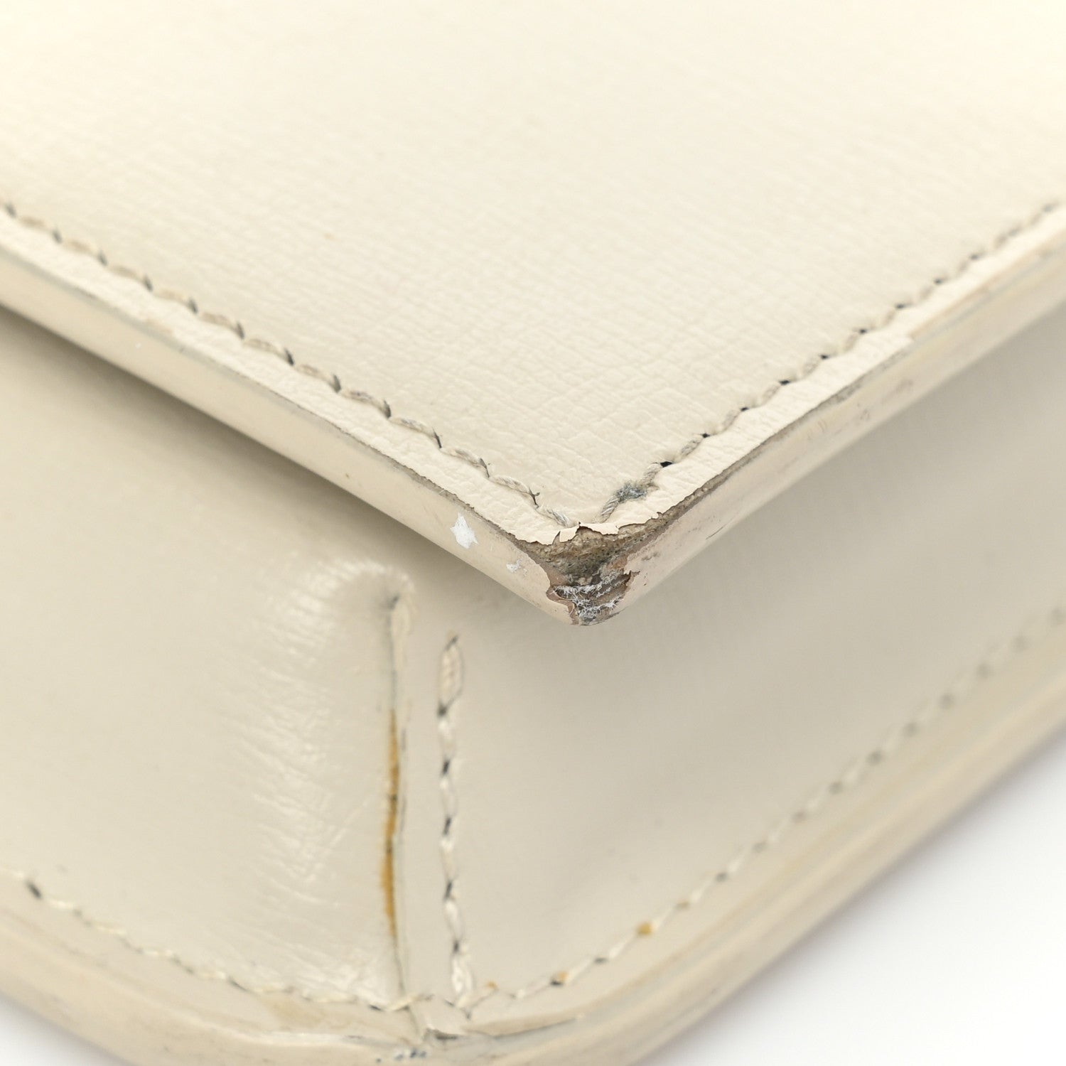 Saint Laurent Smooth Calfskin Monogram Phone Holder Crossbody Crema Soft 9 of 15