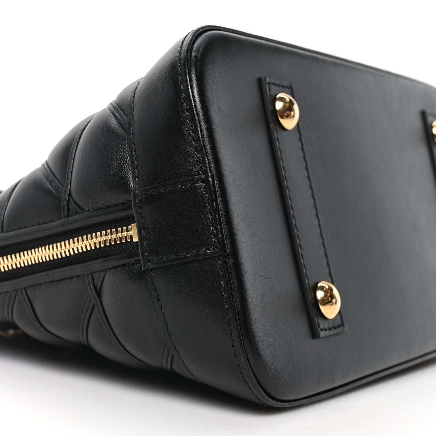 Lambskin Studded Malletage Alma PM Black