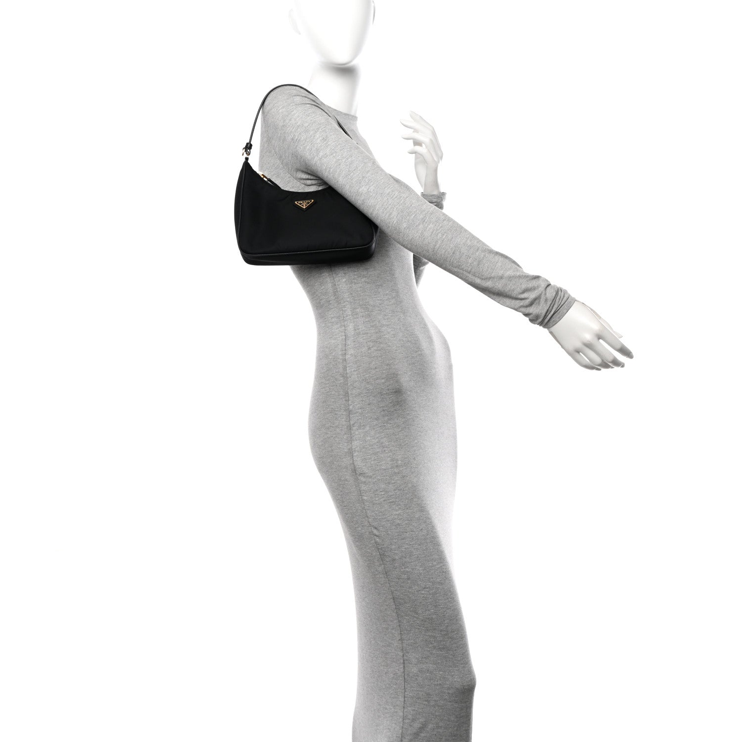 Prada Tessuto Nylon Saffiano Mini Re-Edition 2005 Bag Black 2 of 9