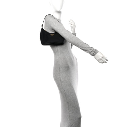 Prada Tessuto Nylon Saffiano Mini Re-Edition 2005 Bag Black 2 of 9