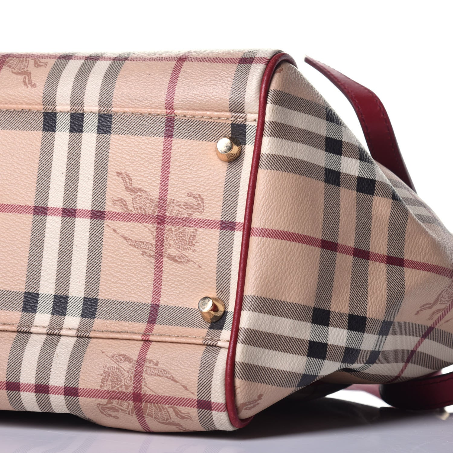 Burberry Haymarket Check Small Canterbury Tote Military Red 8 of 9