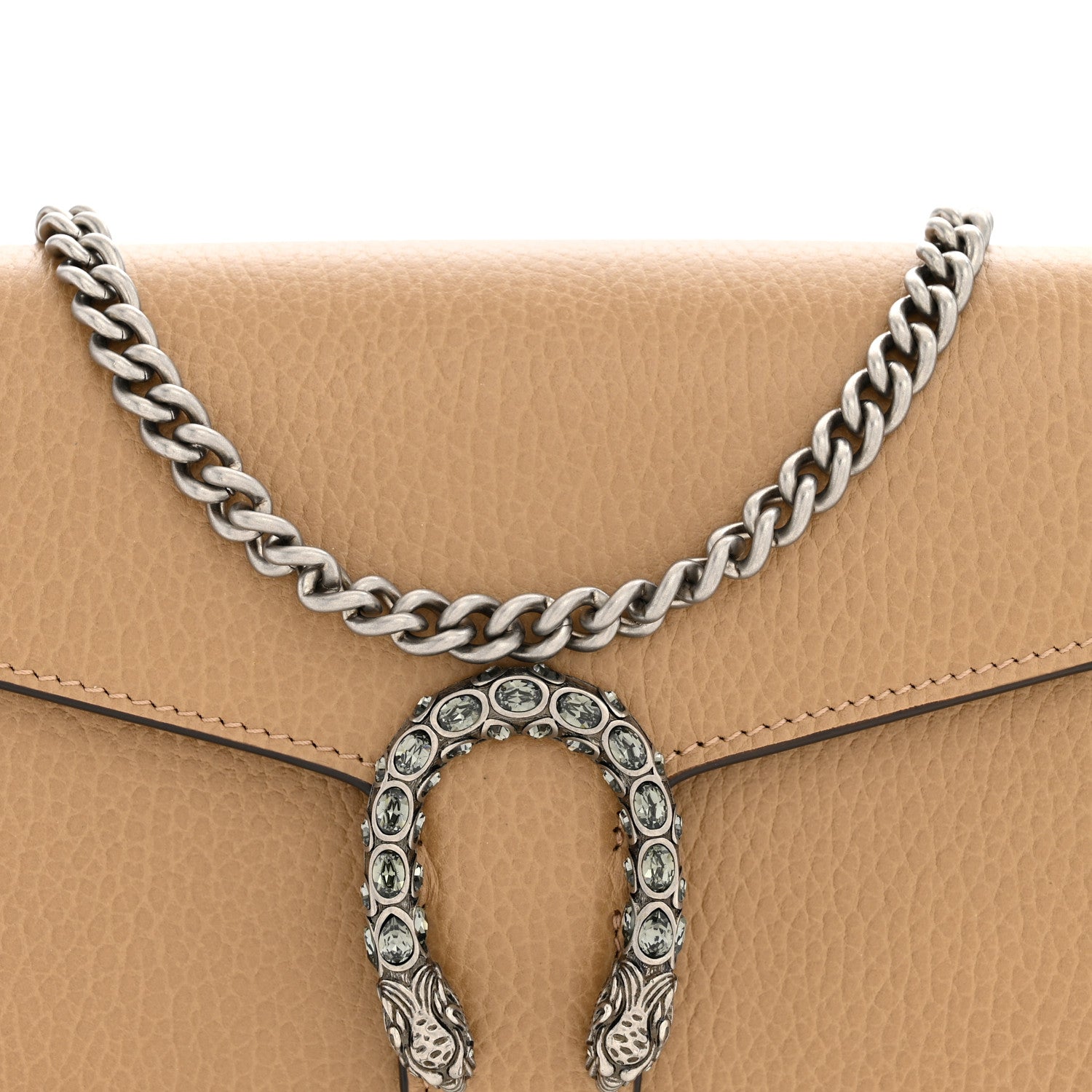 Gucci Dollar Calfskin Crystal Mini Dionysus Chain Wallet Natural Tan Black Diamond 8 of 11