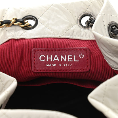 Chanel Aged Calfskin Quilted Gabrielle Backpack Black White 6 of 12