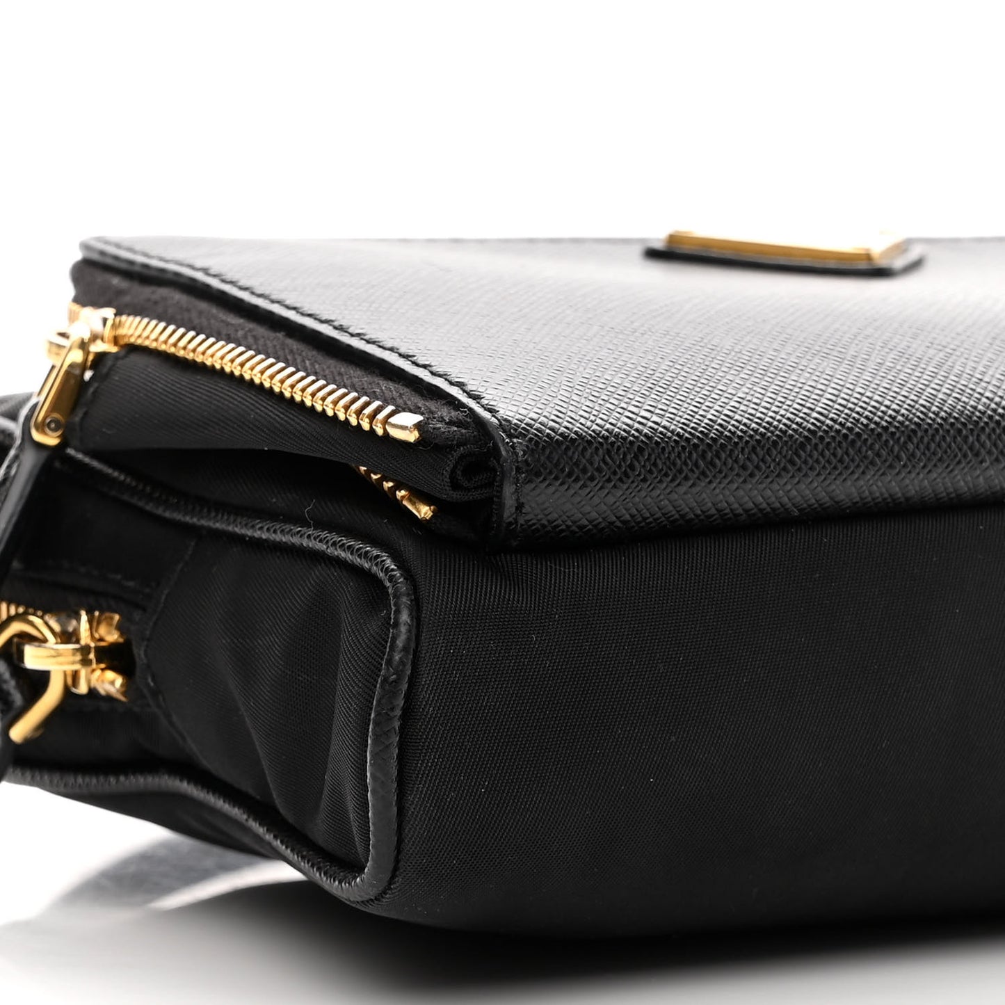 Saffiano Lux Camera Case Crossbody Bag Black