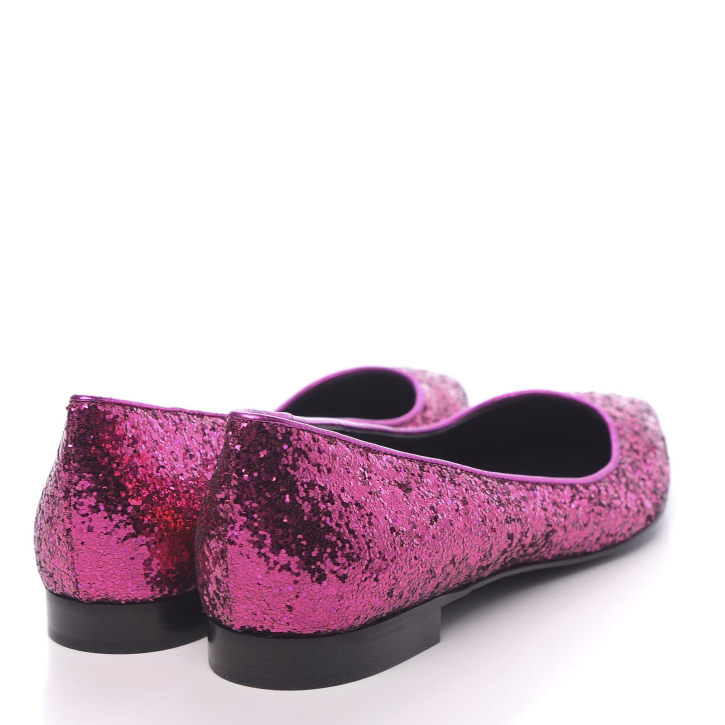 Metallic Sparkle Fabric Paris Ballet Flat 35 Fuchsia