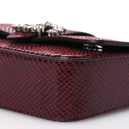 Jimmy Choo Calfskin Lizard Embossed Crystal Cheri Crossbody Bordeaux 10 of 13