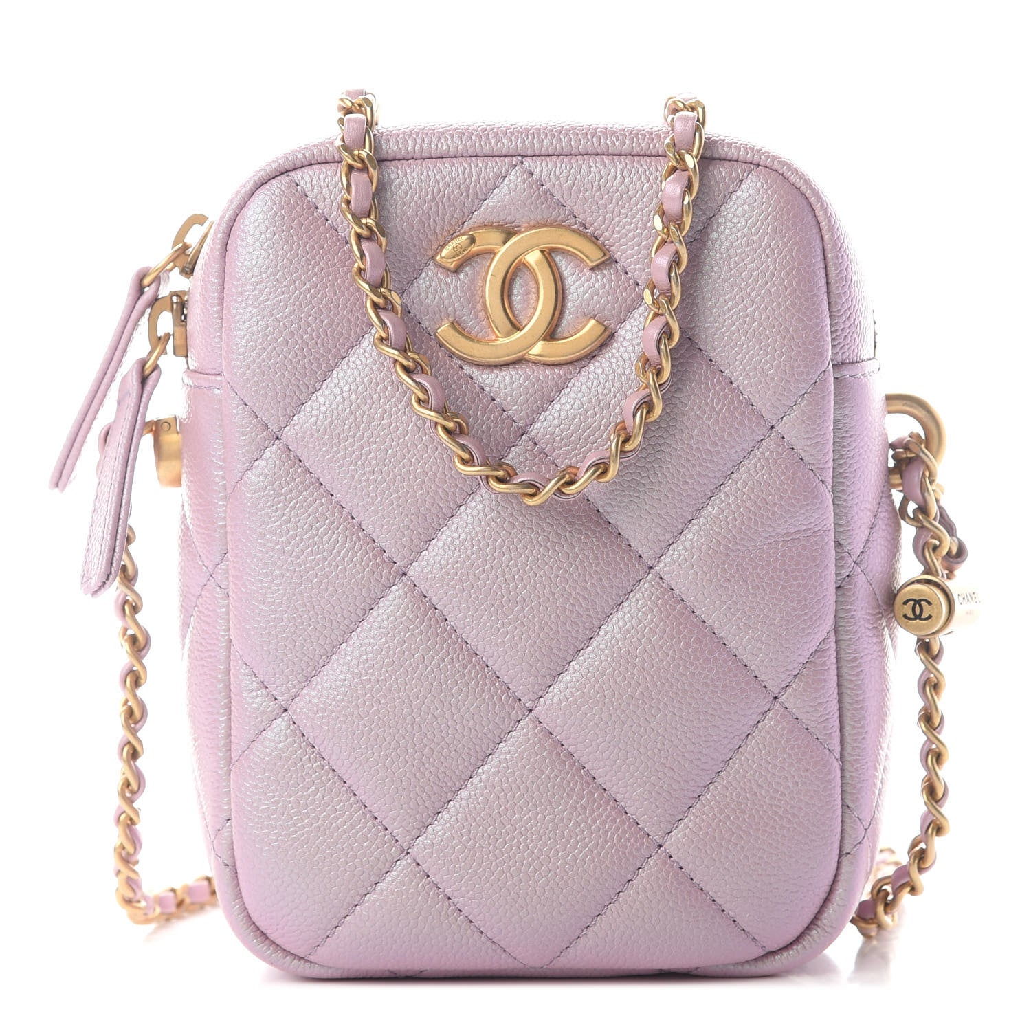 Chanel Iridescent Caviar Quilted Vertical My Perfect Camera Case Pink 1 of 9
