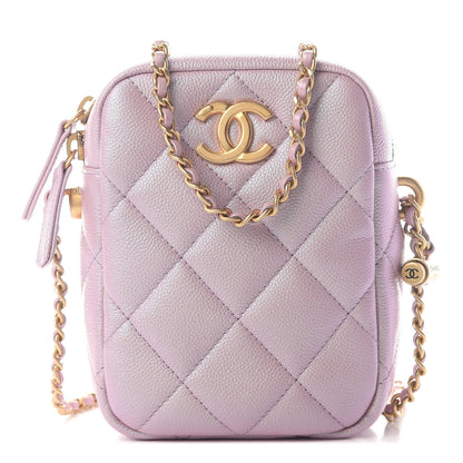 Chanel Iridescent Caviar Quilted Vertical My Perfect Camera Case Pink 1 of 9