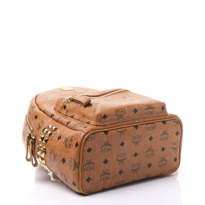 MCM Visetos Small Side Stud Stark Backpack Cognac 3 of 9