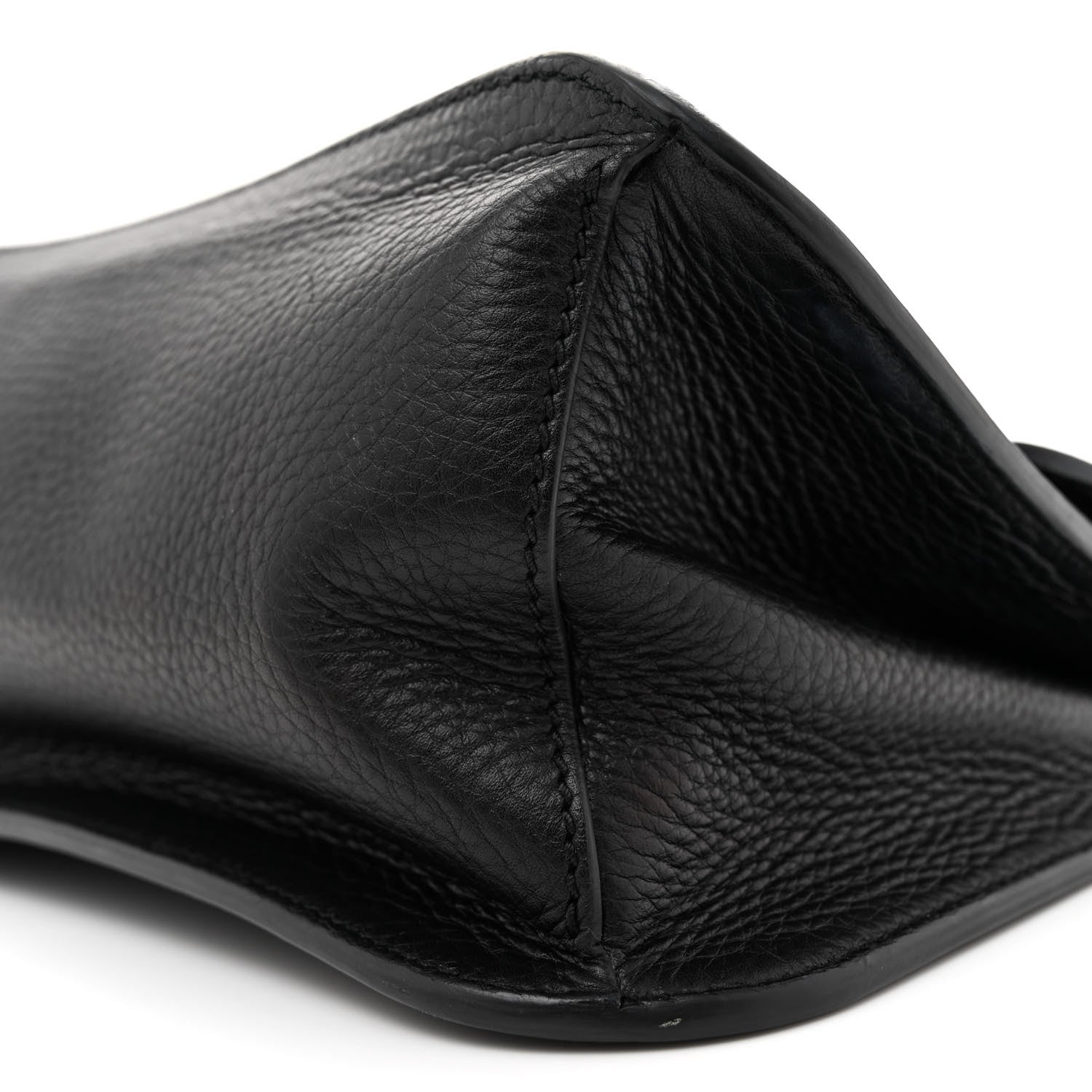 Gucci Pebbled Calfskin Medium Bamboo Daily Flap Shoulder Bag Black 9 of 15