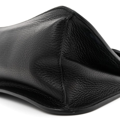 Gucci Pebbled Calfskin Medium Bamboo Daily Flap Shoulder Bag Black 9 of 15