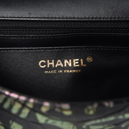 Chanel Calfskin Crocodile Embossed Graffiti 2.55 Mini Cocodile Reissue Flap Black Pink 6 of 11