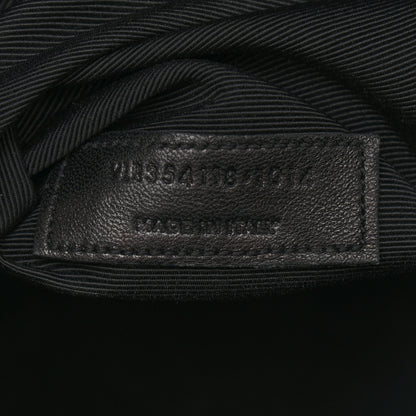 Saint Laurent Grain De Poudre Matelasse Chevron Large Monogram Satchel Navy Blue 7 of 14