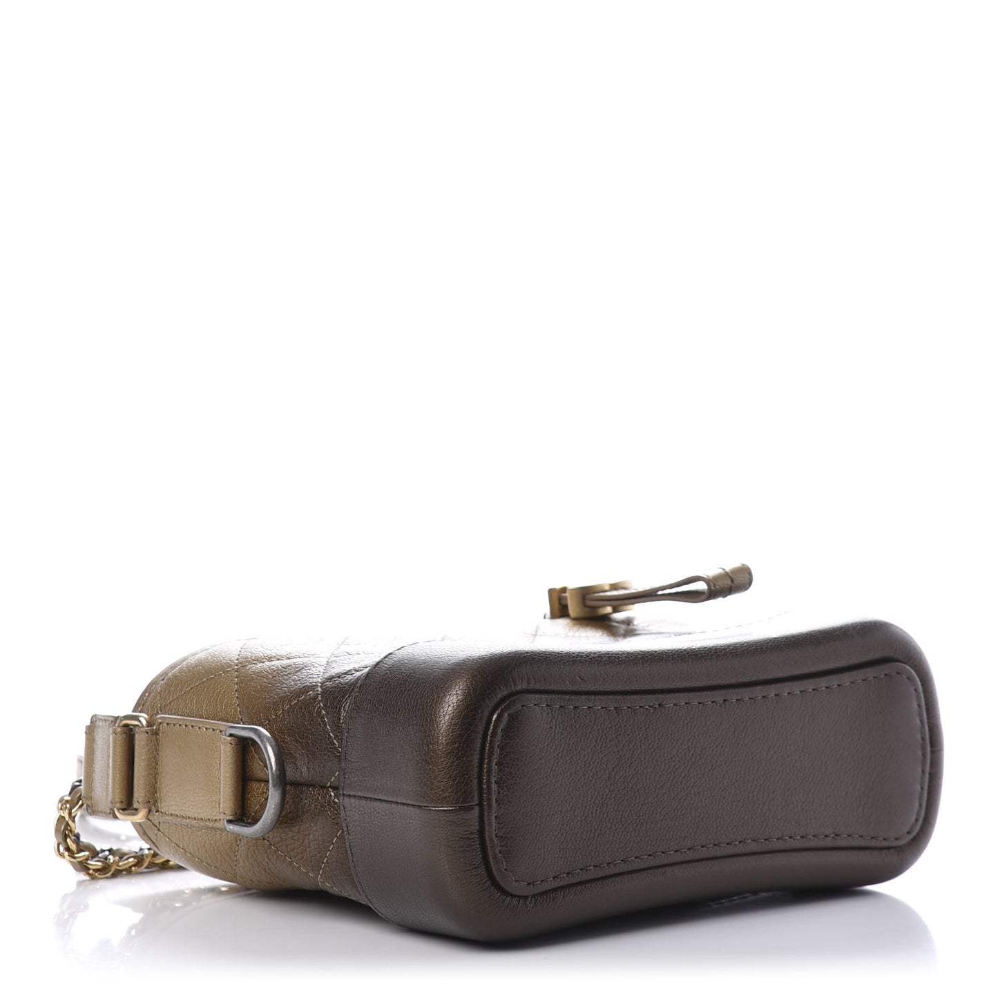Metallic Goatskin Quilted Small Gabrielle Hobo Gold Bronze