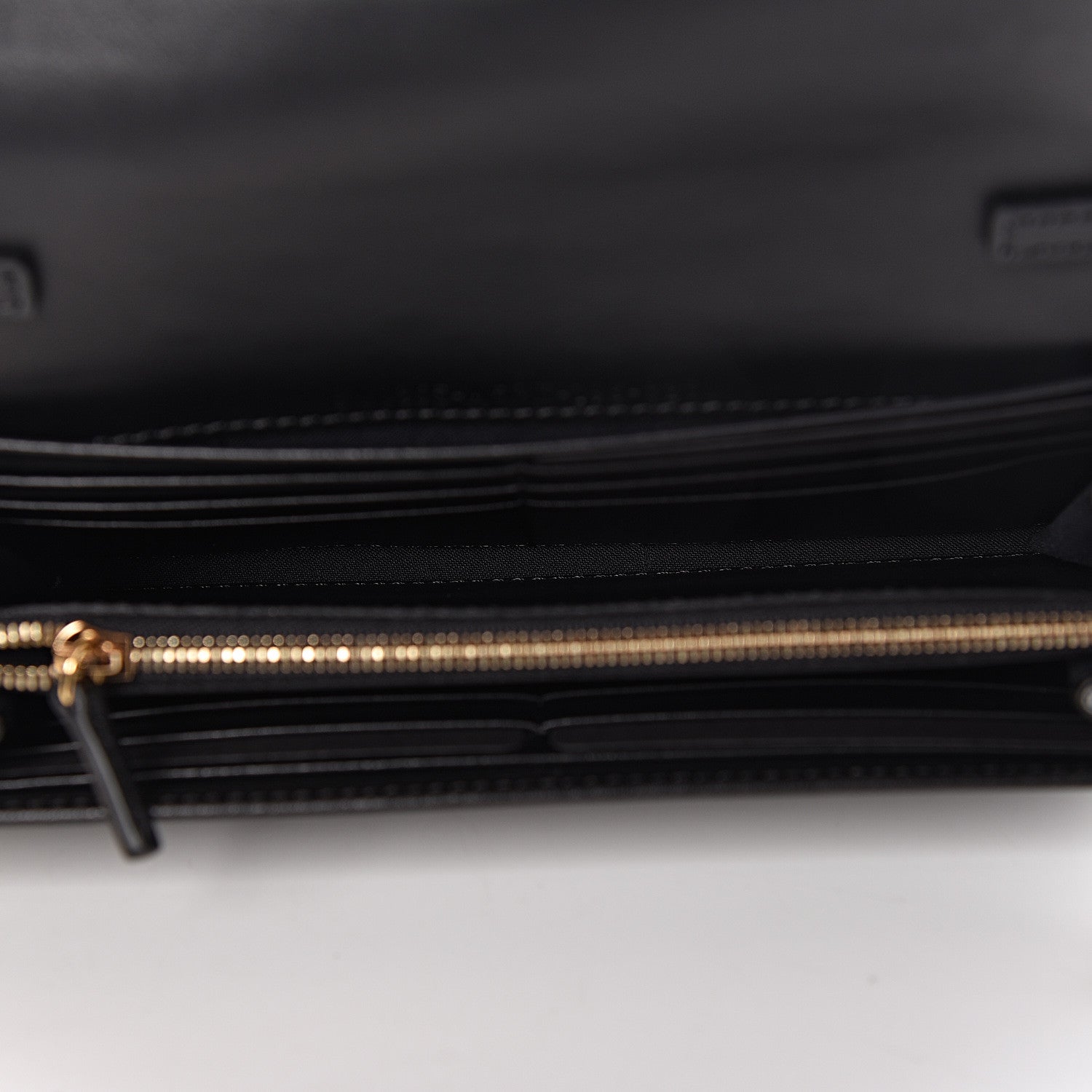 Fendi Vitello Liberty F is Studded Continental Envelope Wallet On Chain Black 5 of 10
