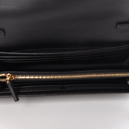 Fendi Vitello Liberty F is Studded Continental Envelope Wallet On Chain Black 5 of 10