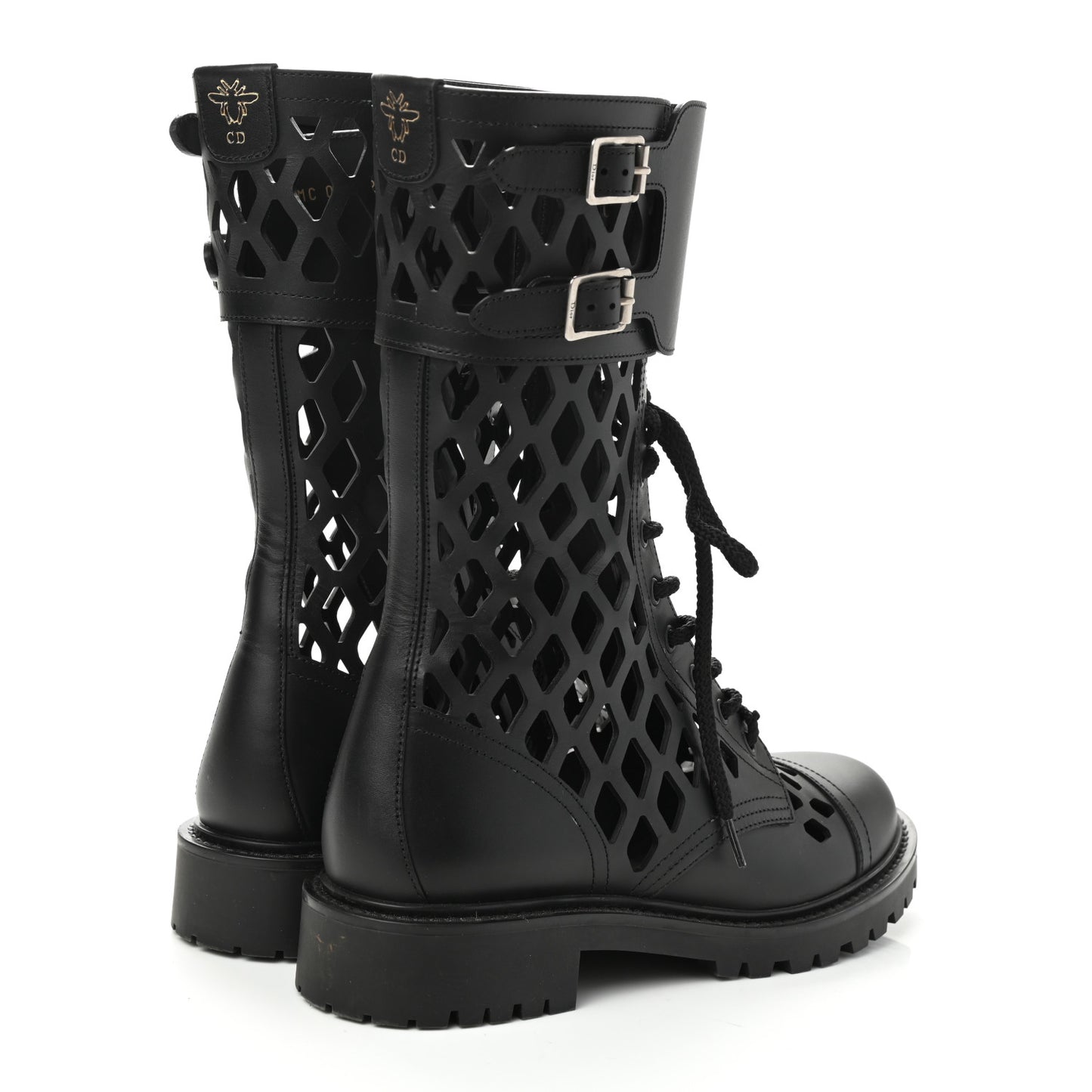 Matte Calfskin Womens D-Trap 30mm Tall Boots 39 Black