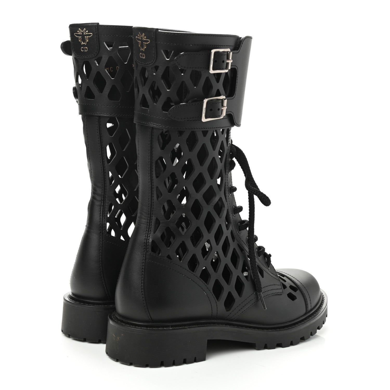 Christian Dior Matte Calfskin Womens D-Trap 30mm Tall Boots 39 Black 4 of 9