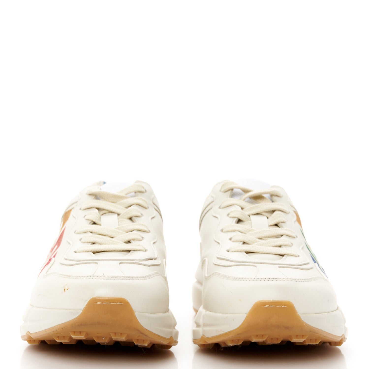 Gucci Calfskin Glitter Game Logo Womens Rhyton Sneakers 36.5 36.5 Mystic White 3 of 11