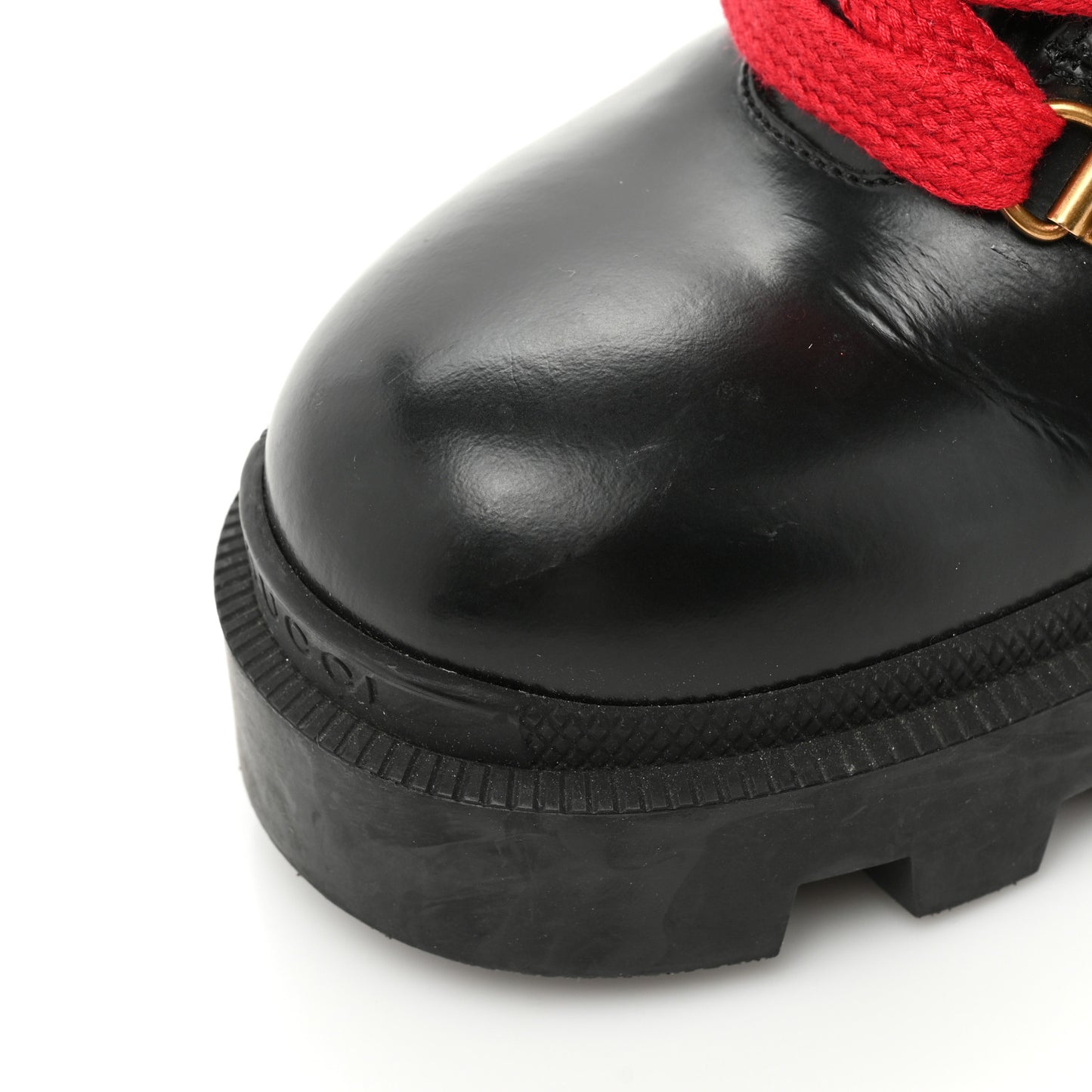 Magnum Calfskin Pearl Lace Up Combat Ankle Boots 39.5 Black Red