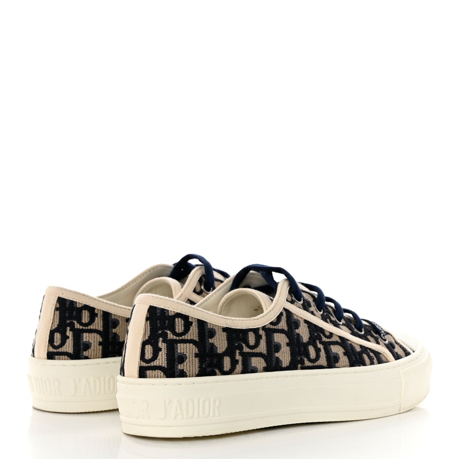 Christian Dior Canvas Oblique Walk'N'Dior Low Top Sneakers 36.5 Deep Blue 4 of 7