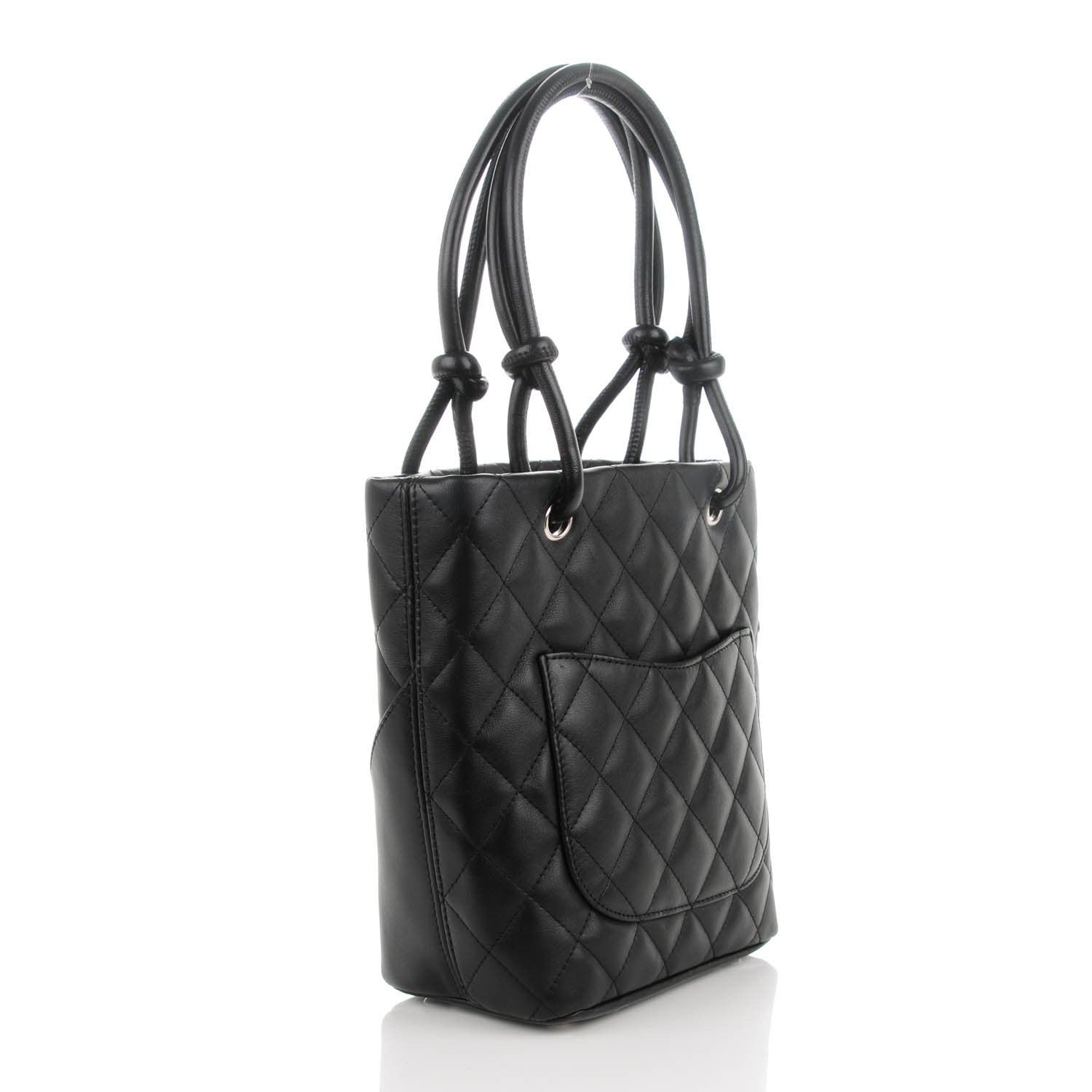 Chanel Calfskin Quilted Small Cambon Tote Black White 3 of 7