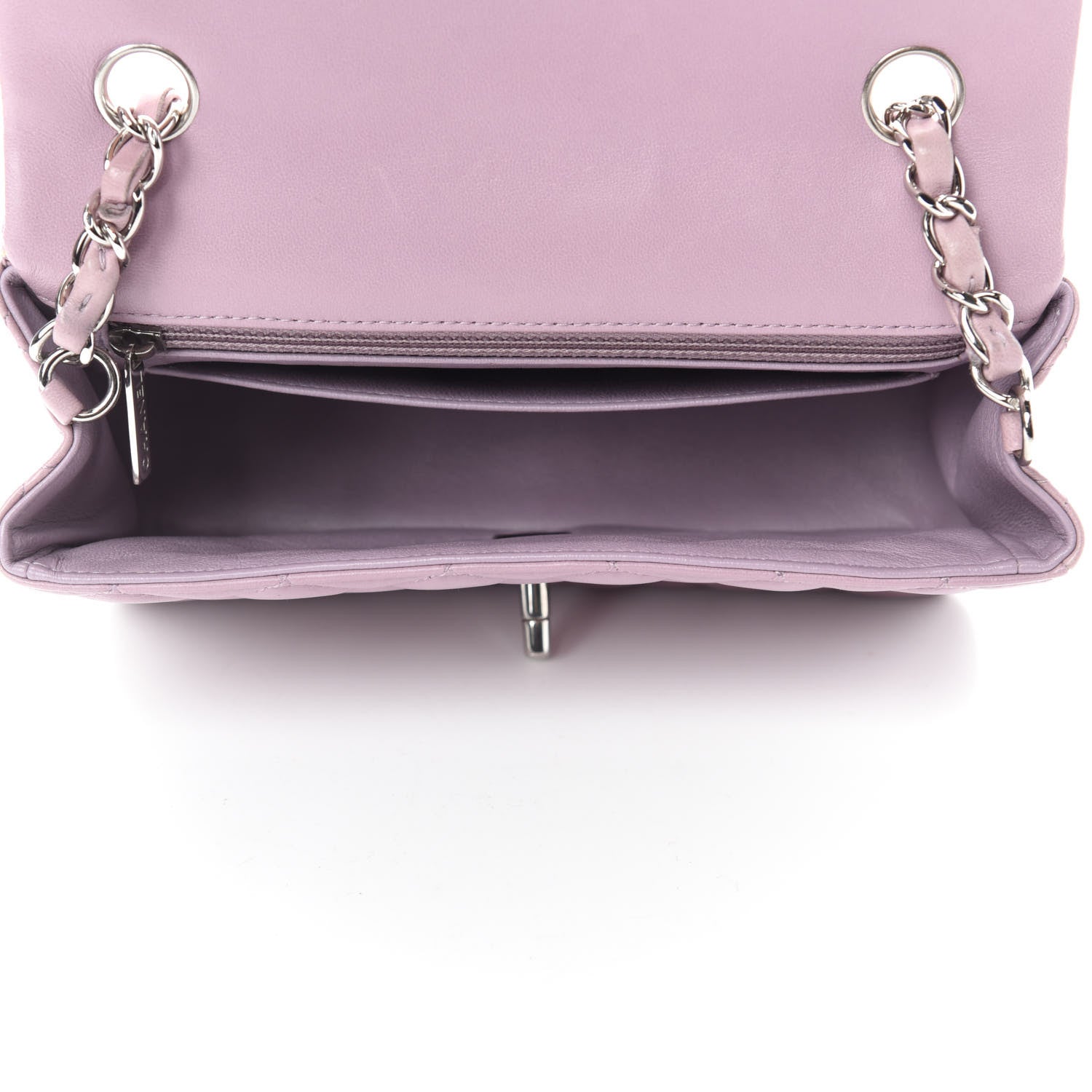 Chanel Lambskin Quilted Mini Rectangular Flap Light Purple 5 of 11