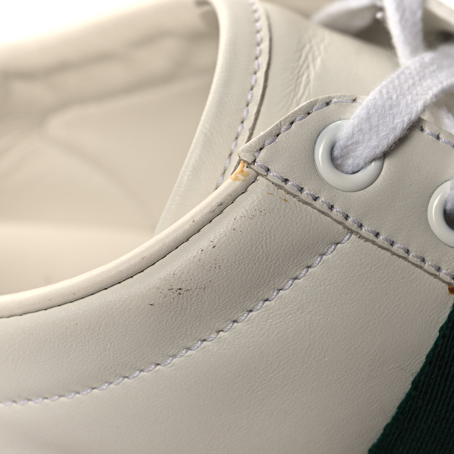 Gucci Calfskin Web Pearl Studded Womens Ace Sneakers 35.5 White 9 of 9