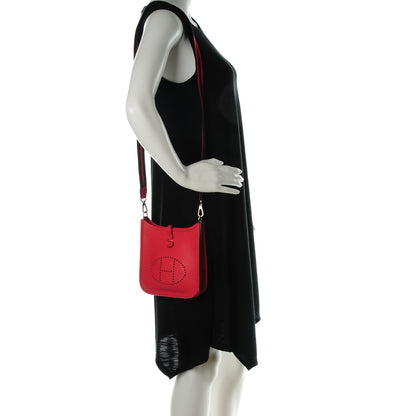 Hermes Taurillon Clemence Amazone Evelyne TPM Rouge Casaque Bleu Saphir 2 of 7